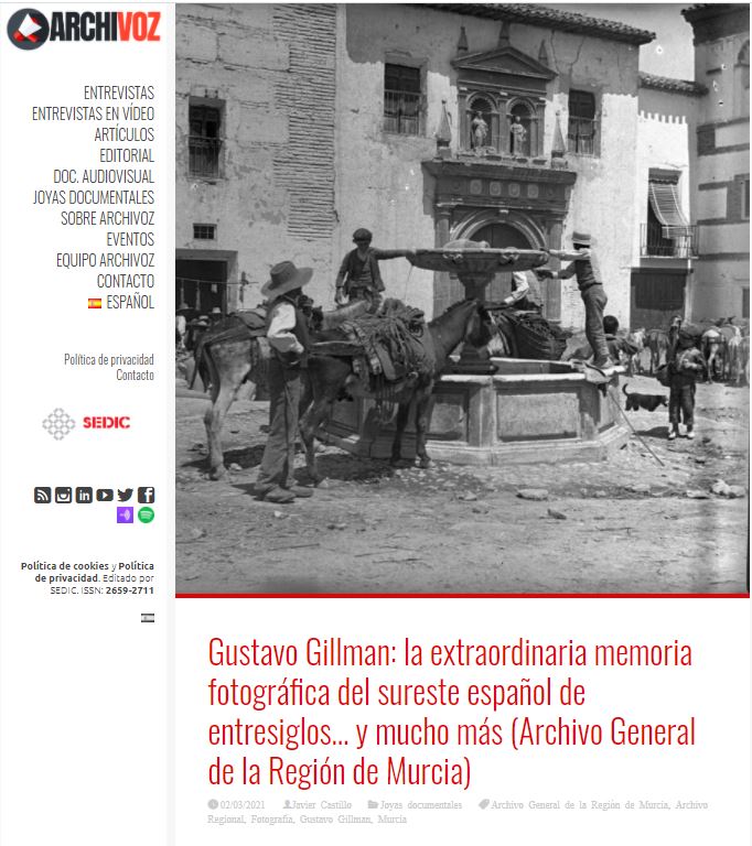 Gustavo Gillman: la extraordinaria memoria fotográfica del sureste español de entresiglos...[...]