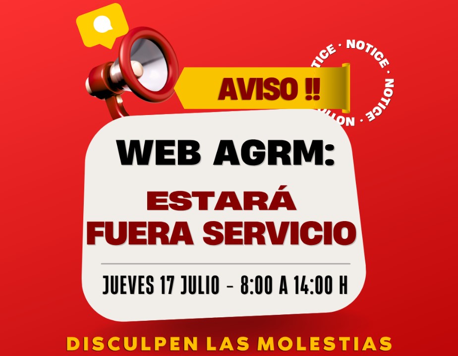 Web AGRM fuera de servicio